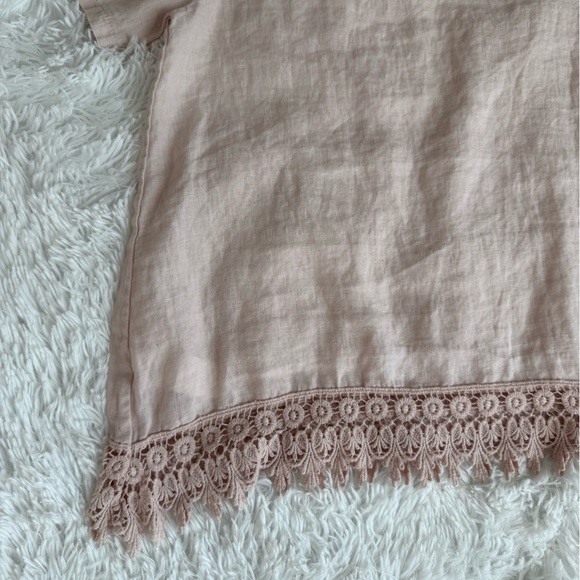 Terzo Millennio Linen Lace Trim Blouse - Picture 8 of 8